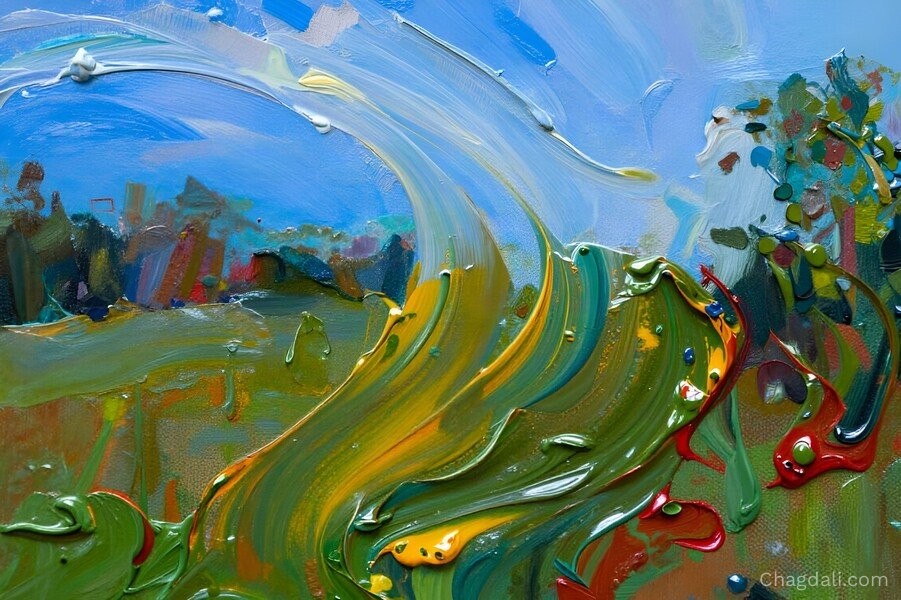 Dancing Meadow — Vibrant Impasto Abstract Landscape
