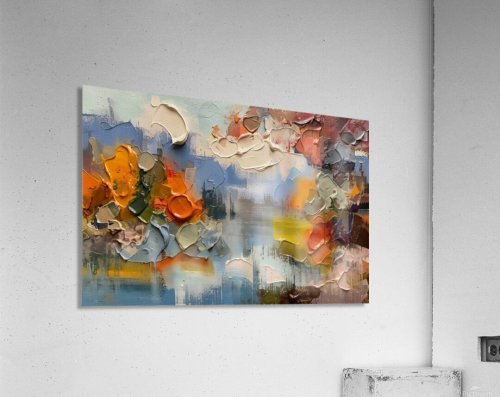 Autumn Lake Reflections - Canadian Abstract Landscape Painting, fine art print