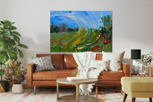 Tanzende Wiese — Wo der Wind die Farbe berührt, Kunstdruck