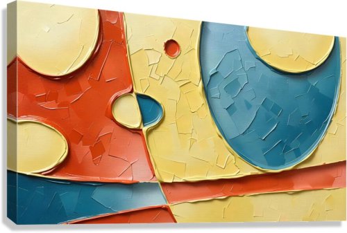 Fractured Bloom — Bold Geometric Shapes in Abstract Wall Art, fine art print