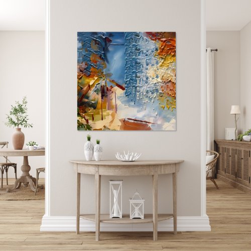 Plötzlicher Regen über dem Dorf — Kunstdruck für die Wand