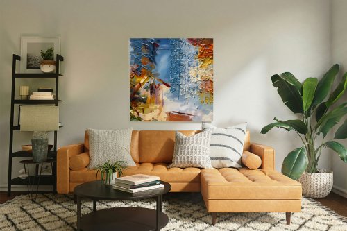 Plötzlicher Regen über dem Dorf — Vorschau als Wand-Kunstdruck