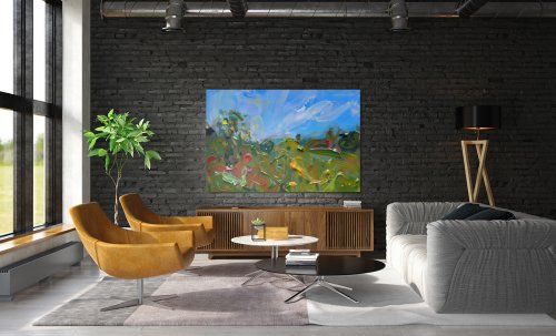 Chœur d'été – paysage abstrait de prairie estivale, tirage d'art