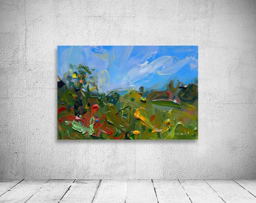 Chœur d'été – paysage abstrait de prairie estivale, tirage d'art