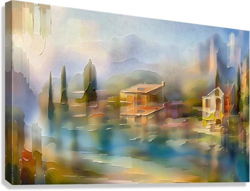 Tuscan Serenity — Cypress trees guard the golden shore, fine art print